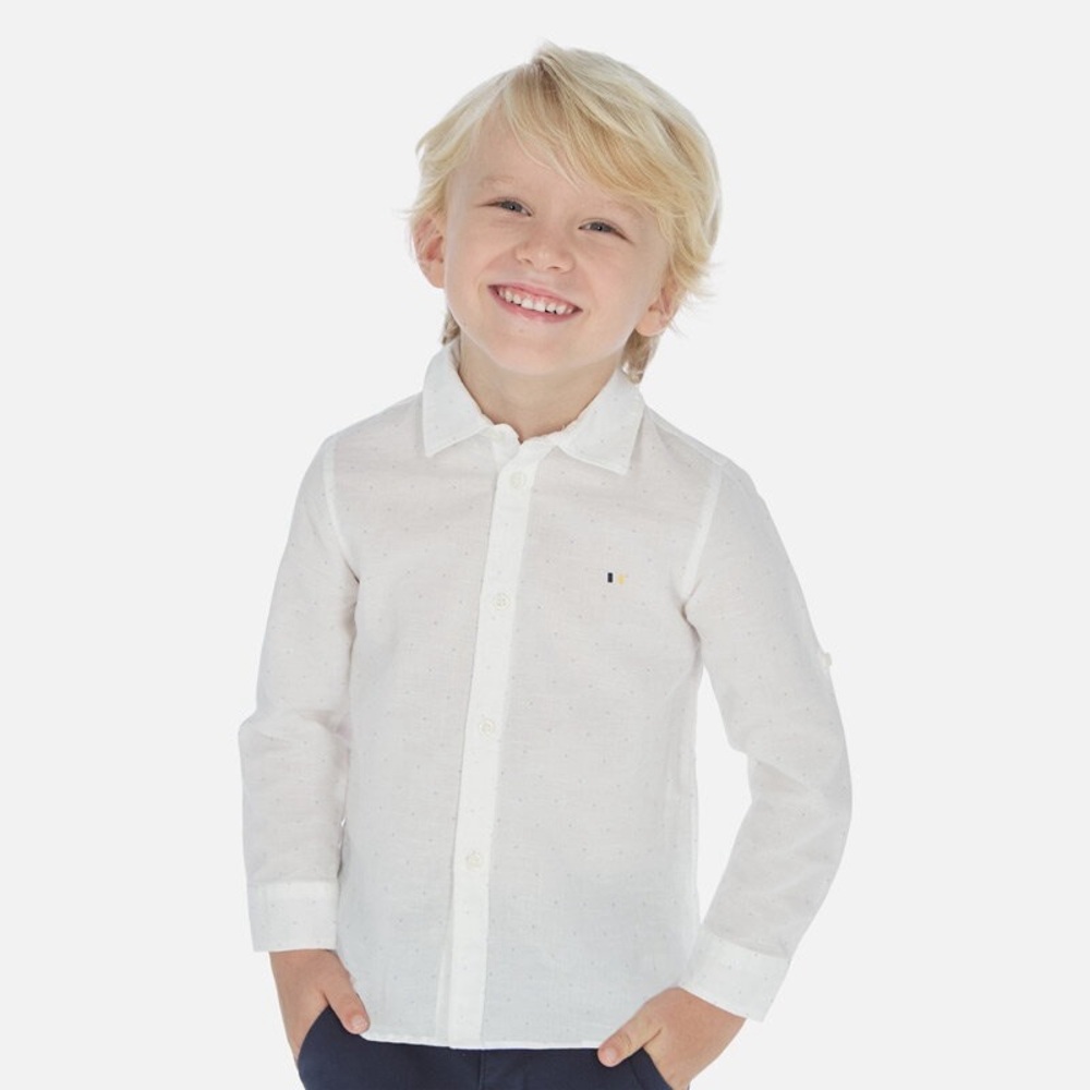 Size 6 Boys Mayoral Classic White Kids Button Down Shirt